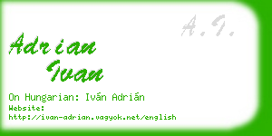adrian ivan business card